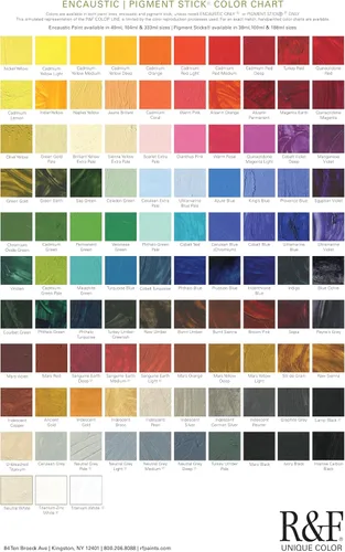 Vista 4 de R&F Handmade Paints - Juego de pinturas encáusticas de alta calidad, tonos cromáticos, 6 colores, multicolor