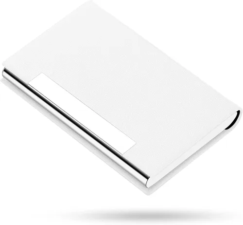 Vista 11 de Padike - Tarjetero profesional de cuero PU y acero inoxidable multitarjeta para hombres y mujeres. Estuche para tarjetas de crédito, carné de Negro