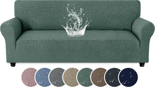 Vista 13 de MAXIJIN Funda impermeable para sillón de sala de estar, 1 pieza elástica con brazos, protector de muebles lavable para perros y mascotas (S, café)