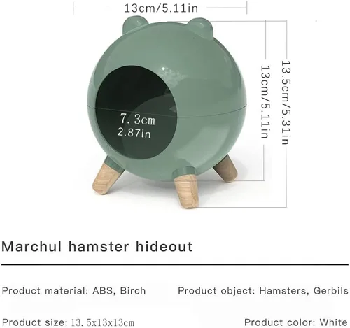 Vista 6 de Marchul Escondite de hámster, decoración de hábitats de casa para hámster enano jerbos de hámsteres sirios (verde)