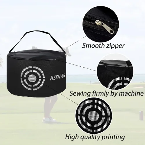 Vista 4 de Negro Golf Impact Bag Silent Golf Swing Trainer Golf Smash Bag Portable Power Hitting Bag Golf Training Aid