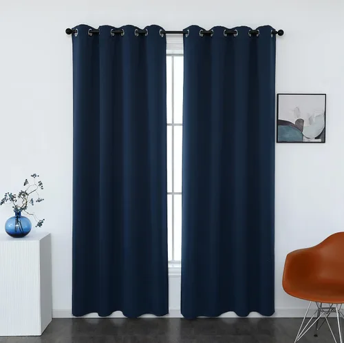 Vista 22 de INLINAS Cortinas opacas para dormitorio, aislamiento térmico, reducción de ruido, juego de 2 paneles de ahorro de energía, beige, 42 pulgadas