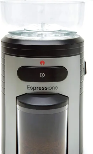 Vista 2 de Espressione Molinillo de café profesional con rebabas cónicas, negro/plata, 8.5 onzas.