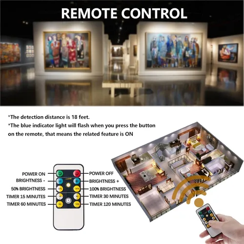 Vista 3 de Focos que funcionan con pilas, luz de imagen inalámbrica, iluminación de acento regulable, luces LED inalámbricas, luces adhesivas con control