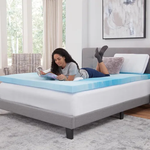 Vista 5 de Vibe Cubrecolchón de espuma viscoelástica con remolino de gel de 3 pulgadas, tamaño individual