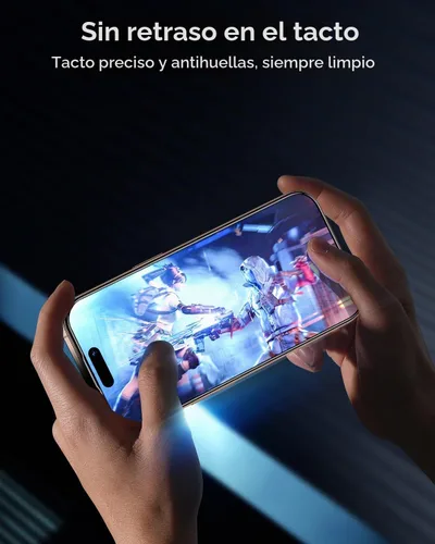 Vista 7 de Paquete de 3 protectores de pantalla de privacidad de vidrio templado para iPhone 16, CABINA libre de polvo, posicionamiento automático, sin