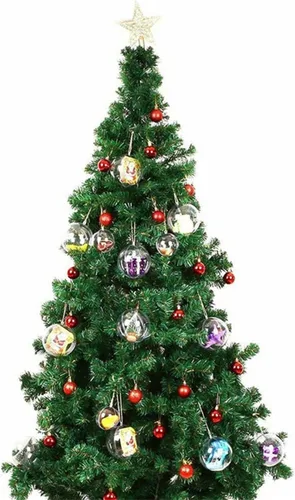 Vista 3 de Paquete de 10 bolas de Navidad transparentes, adornos de árbol de Navidad de 2.4 pulgadas, adornos de bolas rellenables de plástico para decoración