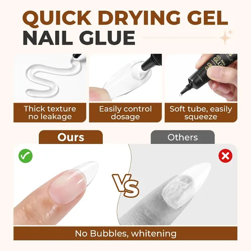 Vista 5 de UNA GELLA - Pegamento para uñas súper fuerte, 2 unidades de 0.3 fl oz, semisólido