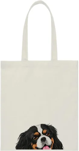 Vista 36 de WIRESTER Bolsa de lona para mujeres y niñas, bolsa de playa, comestibles y viajes, lindo perro