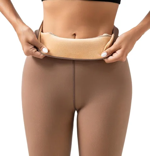 Vista 4 de Romastory - Leggings cálidos de invierno para mujer, elásticos, gruesos, térmicos, con forro polar