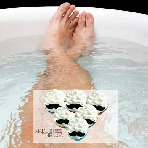 Vista 6 de Mr. Bomb Bigote Dude - Bombas de baño para hombres para la relajación de los hombres, regalo para él, baño varonil, aromas masculinos para hombres