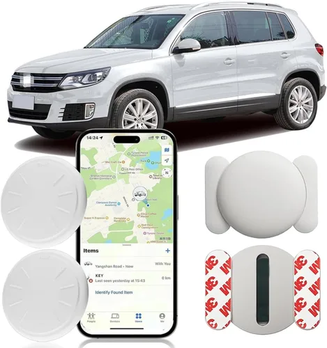 Vista 11 de Rastreador GPS para vehículos, dispositivo rastreador sin tarifa mensual para vehículos, funciona con Apple Find My(solo iOS), 1 rastreador negro