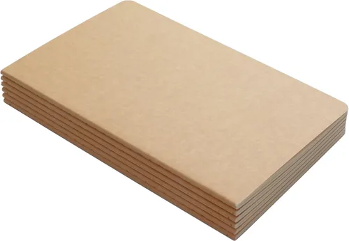 Vista 5 de TWONE Diario de viaje, paquete de 6 cuadernos para viajeros, trabajo, escuela, escritura, toma de notas, papel kraft de tapa suave marrón, cuadernos