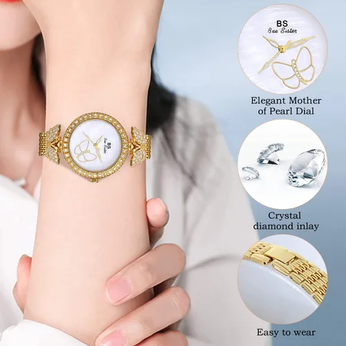 Vista 5 de Ladies Wrist Watch Butterfly Bracelet Easy Reader Analog Dail Quartz Casual Wrist Watches for Women Girl Lady Lovers Girlfriend Wristwatch with