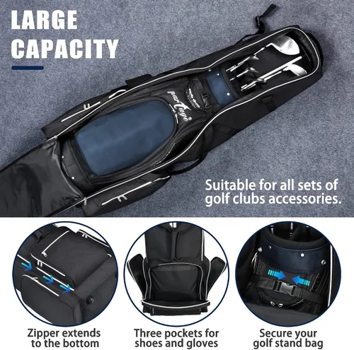 Vista 4 de Partage Golf Travel Bag with Wheels,Golf Travel Case for Airlines, 600D Heavy Duty Oxford