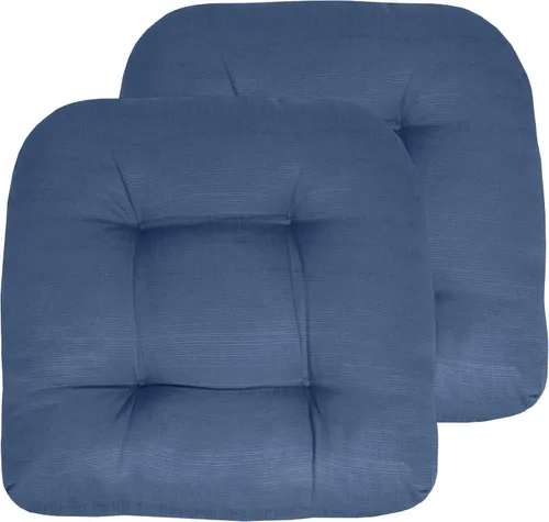 Vista 37 de Sweet Home Collection - Cojines para silla de patio y exterior, almohadillas prémium con relleno grueso y cómodo de fibra, mechones, 19 x 19 Negro