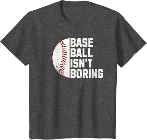 Vista 33 de Camiseta Baseball Isn't Boring, Negro