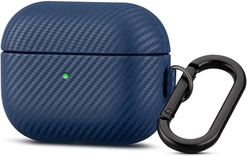 Vista 23 de Haobobro Funda de piel para AirPods Pro 3, piel seleccionada respetuosa con la piel, con textura de fibra de carbono, hecha a mano, funda rígida
