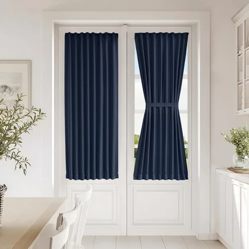 Vista 115 de Vatge Cortinas laterales autoadhesivas para puertas de cristal, sin taladro, extraíble, panel de filtrado de luz, 1 panel, 12 pulgadas de ancho x 60