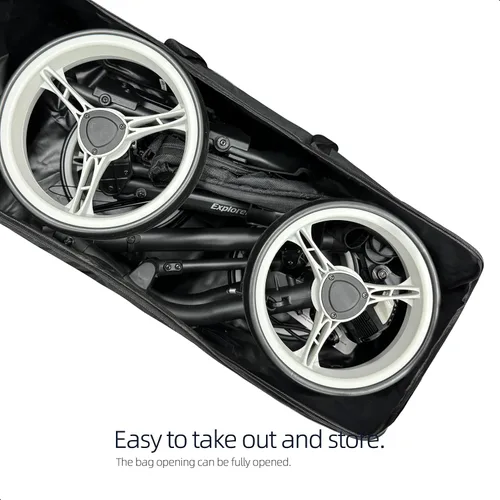 Vista 3 de CaddyTek Bolsa de transporte para carrito de golf, funda de viaje plegable para carritos de empuje, se adapta a la mayoría de modelos de 3 ruedas