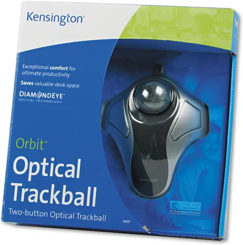 Vista 2 de Kensington Orbit Optical Trackball Mouse USB 2.0, uso de mano izquierda/derecha, negro/plateado