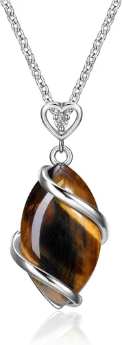 Vista 11 de Jovivi Collar de Piedra de Cuarzo Rosa y Amatista para Mujeres y Hombres, Joyería de Colgante de Cristal Reiki Curativo de Gema Natural