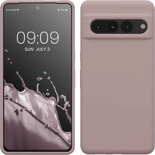 Vista 13 de kwmobile Funda compatible con Google Pixel 7 Pro - Funda de silicona TPU con acabado suave - Piedra antigua