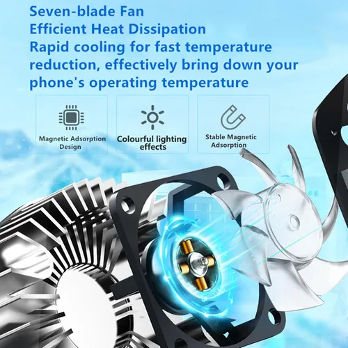 Vista 4 de 2-in-1 Clip Phone Cooler for Gaming, Semiconductor Fan, Fast Cooling