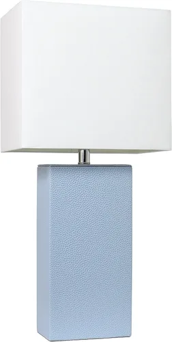 Vista 35 de Elegant Designs LT1025-PRP-LB Lámpara de mesa moderna envuelta en cuero para sala de estar, pasillo, entrada, dormitorio, oficina, púrpura