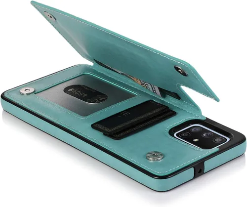Vista 5 de Asuwish Funda compatible con Samsung Galaxy A71 4G y protector de pantalla de vidrio templado, accesorios para celdas, ranura para tarjetero