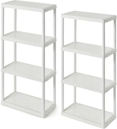 Vista 14 de Gracious Living Sistema de organización de almacenamiento de 3 estantes de altura fija, uso ligero, sólido, de 12 x 24 x 33 pulgadas, para hogar