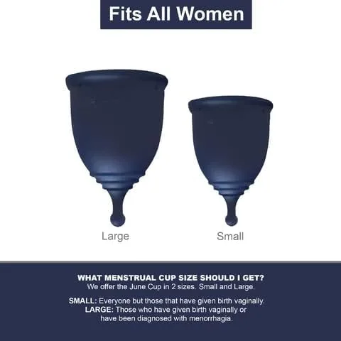 Vista 5 de June Copa menstrual (firme, grande, 1 unidad) – Vaso de silicona suave reutilizable para una protección cómoda y a prueba de fugas – Alternativa