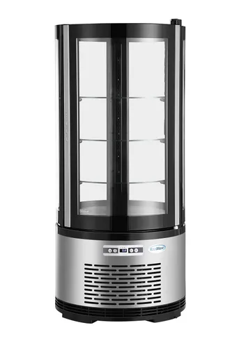 Vista 3 de KoolMore Vitrina de panadería de encimera refrigerada circular de 19 pulgadas con estantes de vidrio en negro (CDUR-3C)