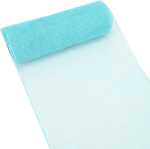 Vista 4 de MEEDEE Malla Decorativa Azul Claro Rollos de 10 Pulgadas Rollos de Malla Decorativa Turquesa Cinta de Malla Básica para Árbol de Navidad, Guirnalda