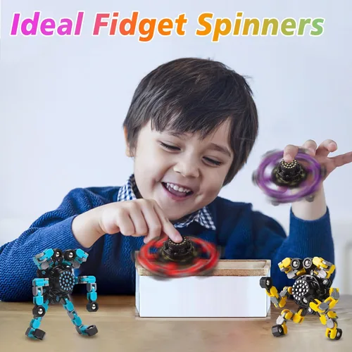 Vista 2 de Gokeey Regalos de Calcetín Navideño para Nietos Fidget Spinners Transformables para Niños y Adultos Alivio del Estrés Juguetes Sensoriales Fidget