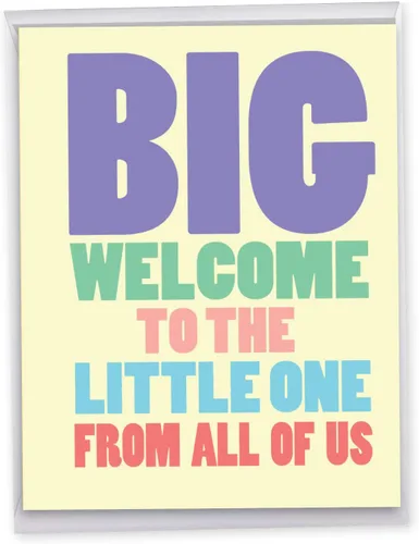 Vista 12 de NobleWorks, Divertida tarjeta de felicitación para bebé, tarjeta de embarazo con sobre, de todos nosotros (8.5 x 11 pulgadas), Big New Baby Congrats