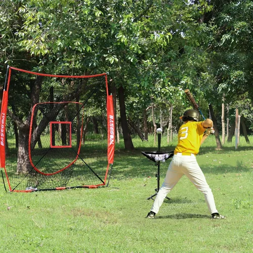 Vista 3 de BaseGoal Baseball Batting Tee with Removable Baseball Caddy for Kids