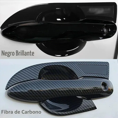 Vista 6 de 8 piezas ABS negro brillante automotriz cubierta exterior de la manija de la puerta cubierta del cuenco protector de la puerta exterior decoración