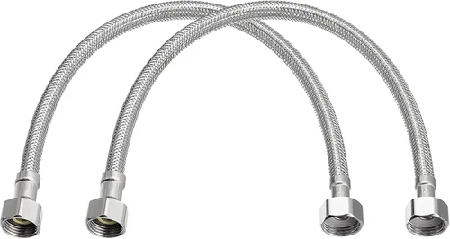 Vista 11 de uxcell Conector de línea de suministro de grifo de 32 pulgadas, rosca de compresión hembra G 3/8 x G 1/2 rosca recta hembra manguera de suministro