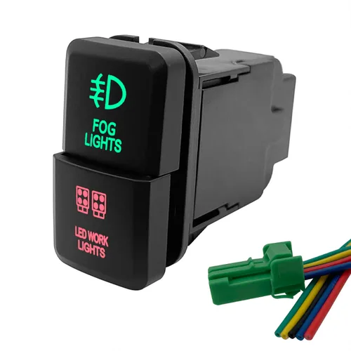 Vista 18 de Compresor de aire y Interruptor de botón doble de bloqueo de diferencial trasero para Toyota Tacoma Prado Fortuner Hilux 39mm X 21mm