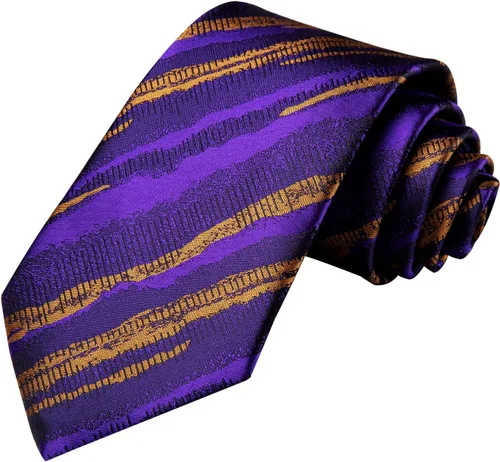 Vista 289 de Hi-Tie Corbatas de seda para hombre, diseño de cachemira a rayas, con bolsillo, gemelos cuadrados, conjunto formal de negocios