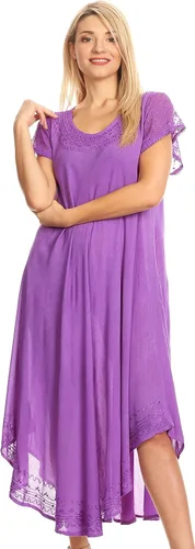 Vista 5 de Sakkas Everyday Essentials Vestido de Caftán, manga del casquillo, cubierto