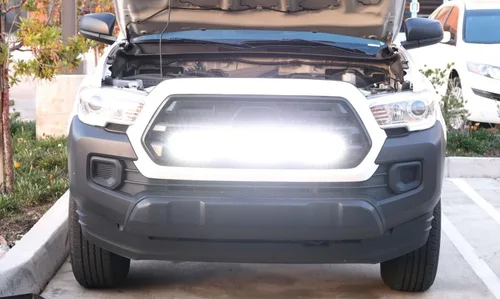 Vista 4 de iJDMTOY 30 pulgadas 180 W barra de luces LED de alta potencia, doble fila, con parrilla delantera por detrás, soporte de montaje y relé/interruptor