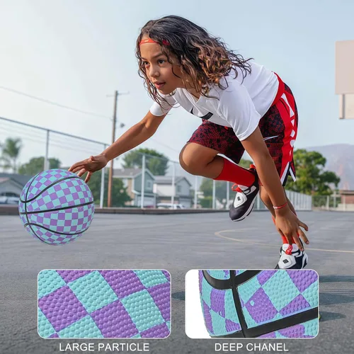 Vista 3 de Baloncesto para niños y jóvenes tamaño 5 (27.5") de goma premium para interiores y exteriores para niños y niñas, impermeable