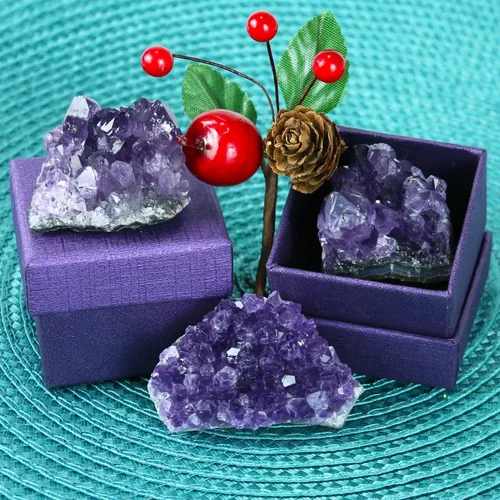Vista 7 de Cristales de amatista, racimos de amatista, cristales de amatesis, cristal de amatesis, cristal morado, piedra de amatista cruda, piedras de cristal