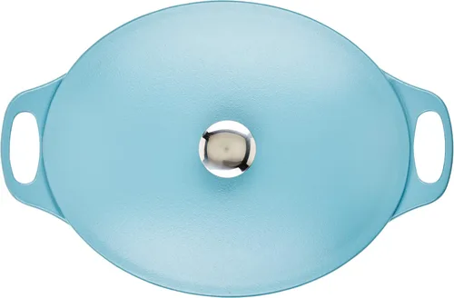 Vista 9 de Rachael Ray NITRO - Horno holandés de hierro fundido, 6.5 cuartos de galón, azul agave