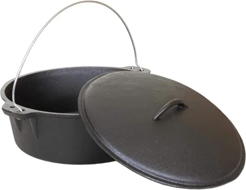 Vista 2 de Cajun Classic Horno holandés de hierro fundido sazonado de 12 cuartos de galón - GL10489S