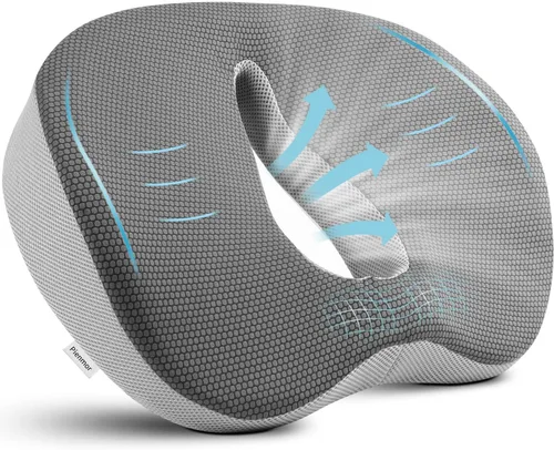 Vista 7 de Cojín de asiento de espuma viscoelástica, cojín de asiento de alivio de presión para dolor de coxis, almohada de cadera cómoda antideslizante, cojín
