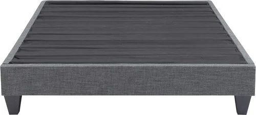 Vista 6 de AC Pacific Base de cama de plataforma individual, cama tapizada de 13 pulgadas de alto con listones de madera, no necesita somier, diseño