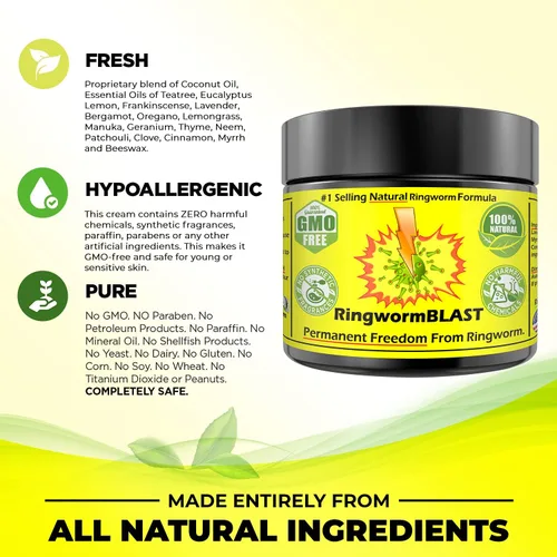 Vista 3 de Alivio de la tiña Crema Rápida Ungüento Dermatólogo y Probado en Laboratorio Mejor Que El Champú Adultos y Niños Natural Extra Fuerza Sin Parabenos